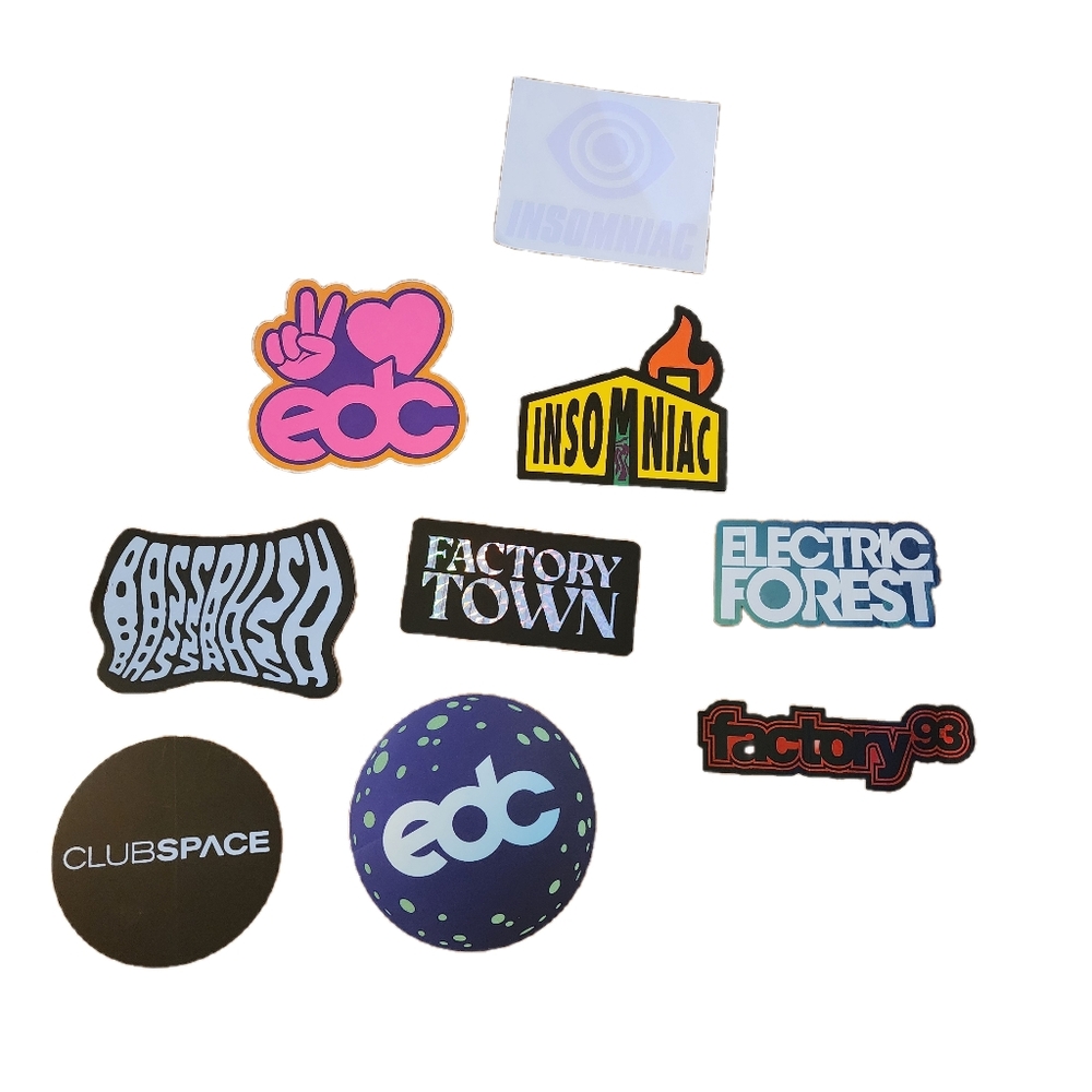 9 Insomniac Stickers/ Decals EDC Music Festival Sticker Set
